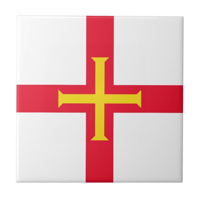 Guernsey Flagga Kakelplatta (Framsidan)