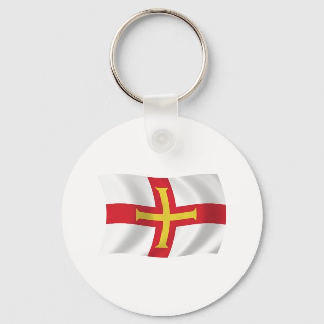Guernsey Flagga Keychain Nyckelring (Framsida)