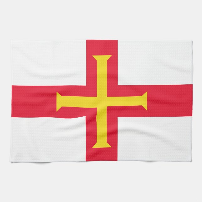 Guernsey flagga kökshandduk (Horisontell)
