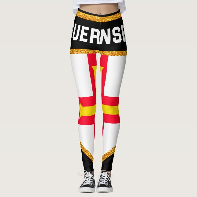 Guernsey Flagga Leggings (Framsida)