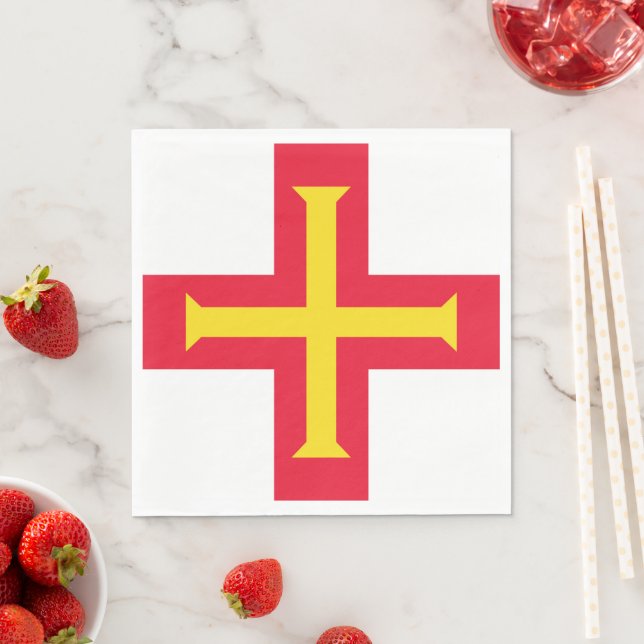 Guernsey flagga pappersservett (Insitu)