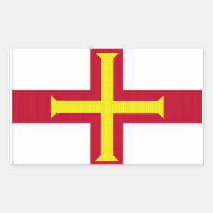 Guernsey-flagga Rektangulärt Klistermärke