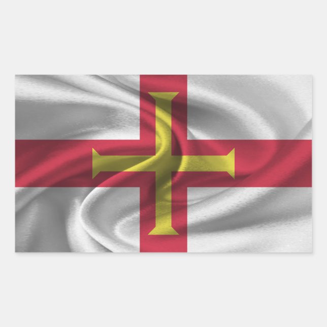 Guernsey Flagga Rektangulärt Klistermärke (Framsida)