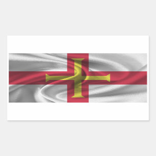 Guernsey Flagga Rektangulärt Klistermärke