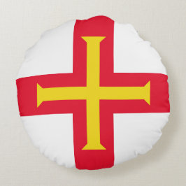 Guernsey flagga rund kudde