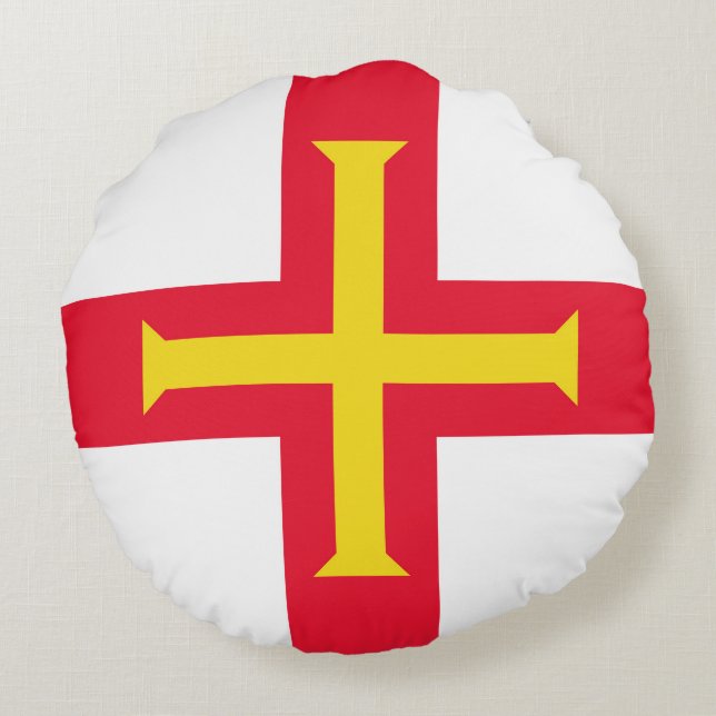 Guernsey flagga rund kudde (Baksidan)
