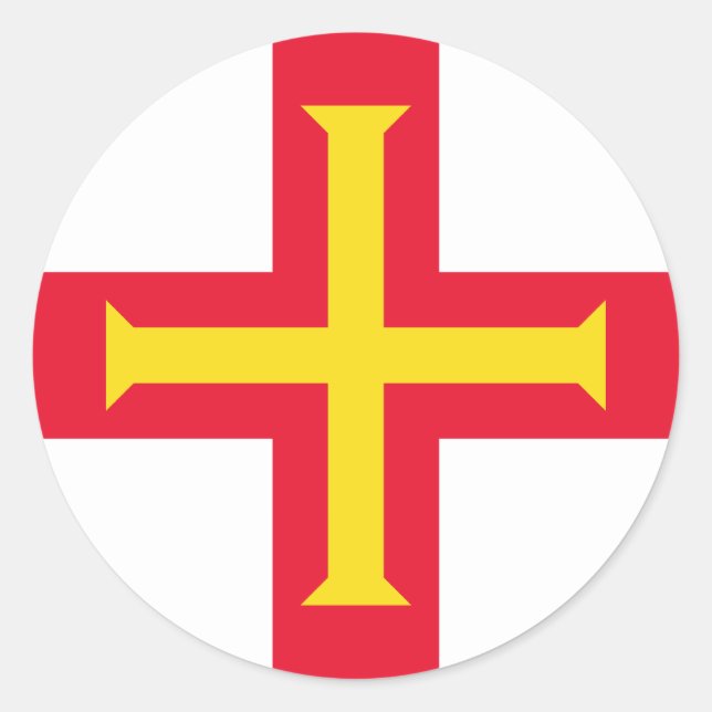 Guernsey-flagga Runt Klistermärke (Framsida)