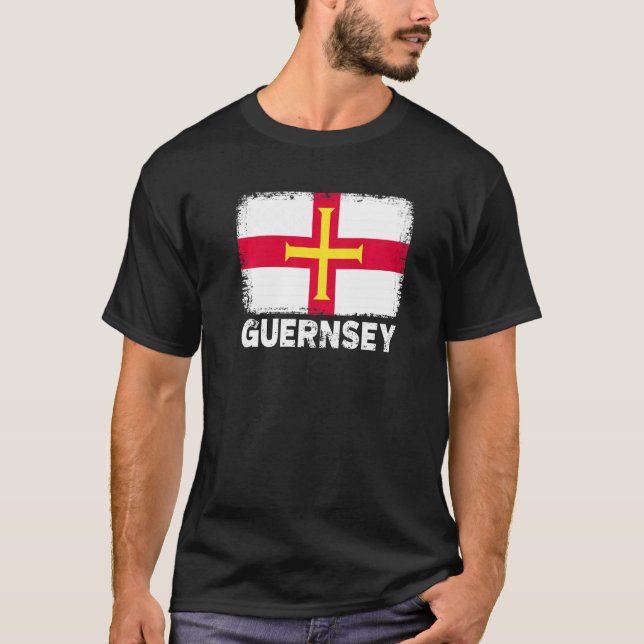 Guernsey Flagga Support Guernsey People Women Mana T Shirt (Framsida)