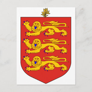 Guernsey-Officiell Jackar Arm Heraldry Symbol Vykort