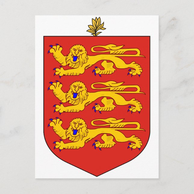 Guernsey-Officiell Jackar Arm Heraldry Symbol Vykort (Framsida)