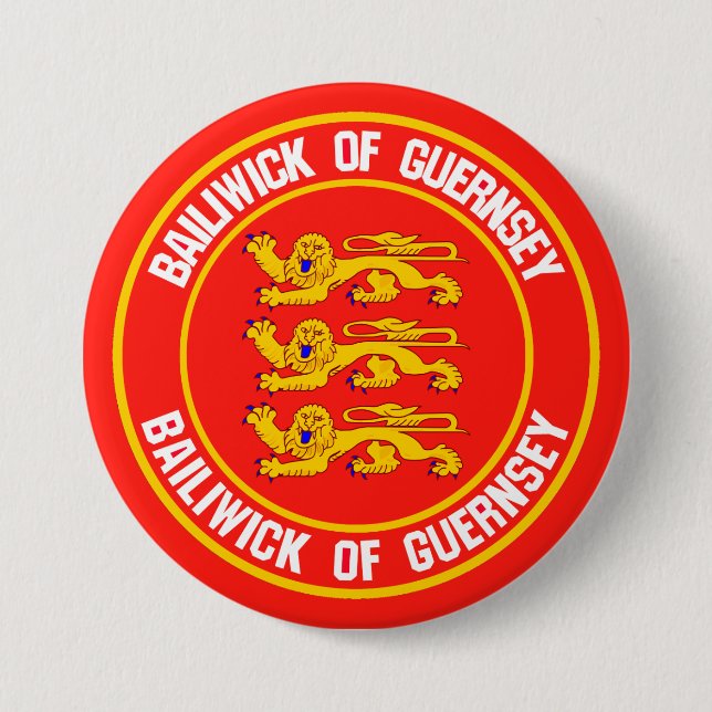 Guernsey Round Emblem Knapp (Framsida)