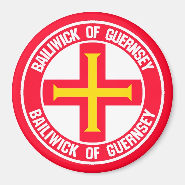 Guernsey Round Emblem Magnet (Framsidan)