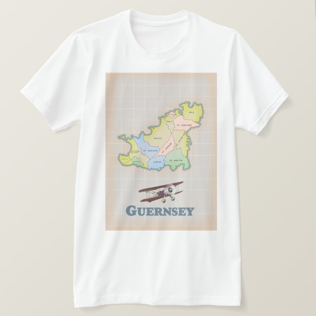 Guernsey vintage karta t shirt (Design framsida)