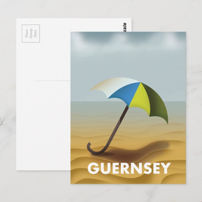 Guernsey vintage resaffisch vykort (Fram/baksida)