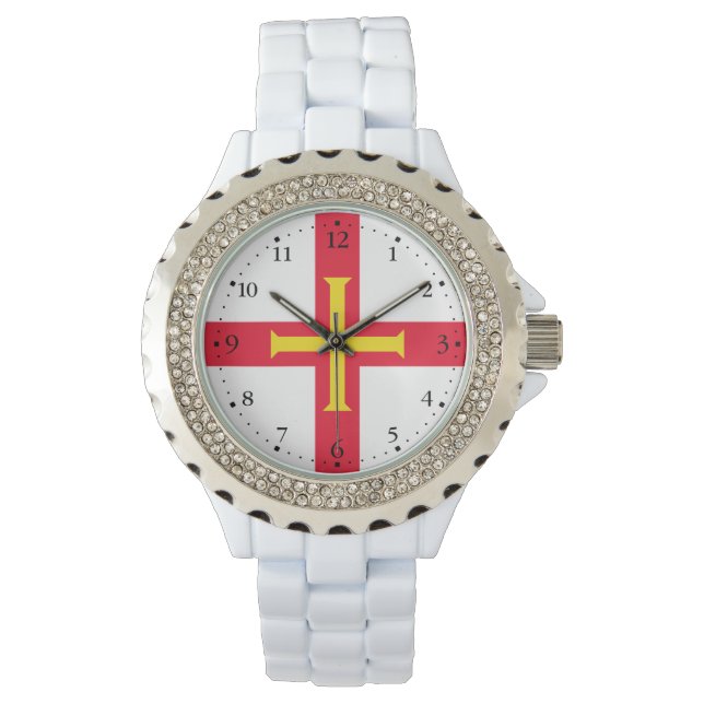 Guernseyflagga Armbandsur (Framsida)