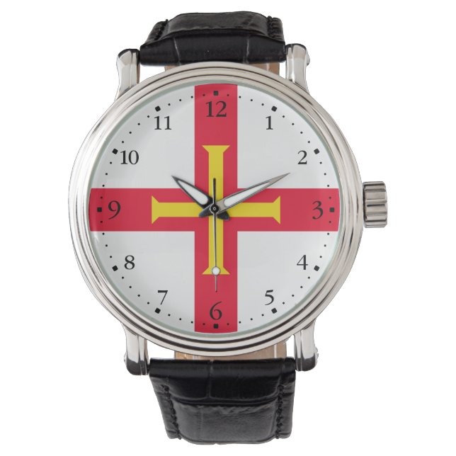 Guernseyflagga Armbandsur (Framsida)