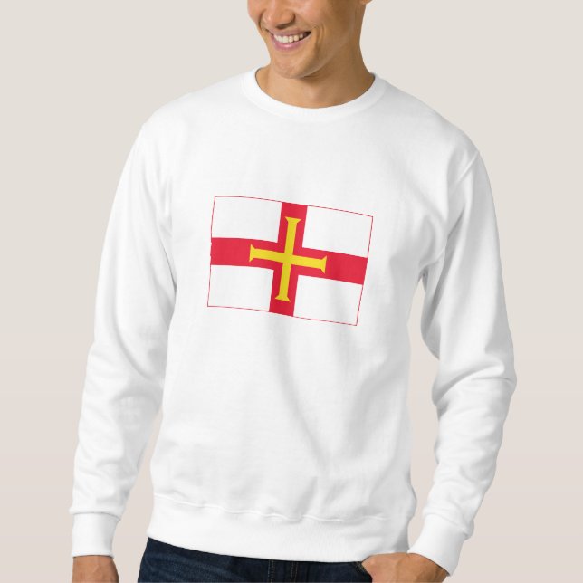 Guernseyflagga Lång Ärmad Tröja (Framsida)