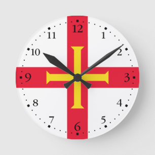 Guernseyflagga Rund Klocka