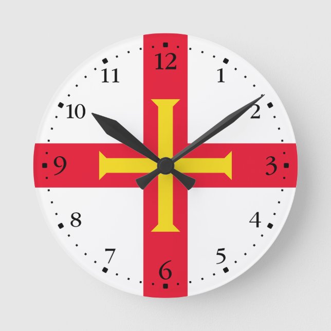 Guernseyflagga Rund Klocka (Framsida)
