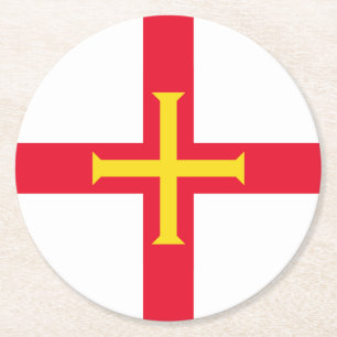 Guernseyflagga Underlägg Papper Rund