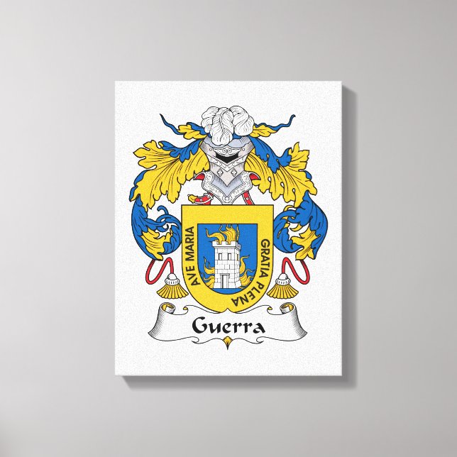 Guerra Family Crest Canvastryck (Framsida)