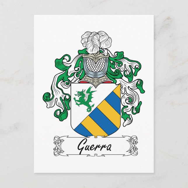 Guerra Family Crest Vykort (Framsida)