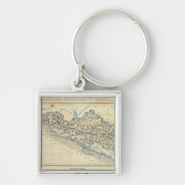 Guerrero, Mexiko Fyrkantig Silverfärgad Nyckelring (Framsidan)