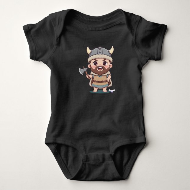 Guerrero Vikingo Kawaii Be T Shirt (Framsida)