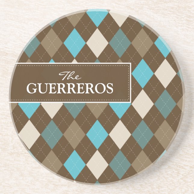 Guerreros Aqua/Chocolate Coaster Underlägg Sandsten (Framsidan)