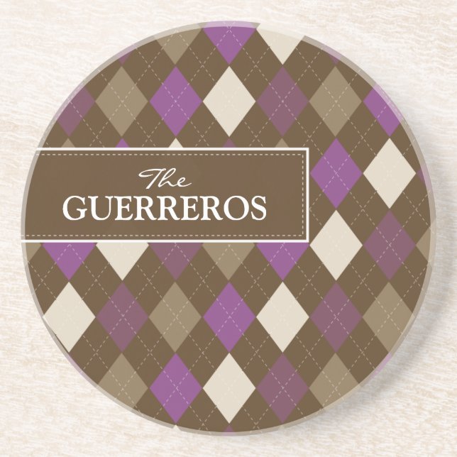 Guerreros Purple/Chocolate Achterbahn Underlägg Sandsten (Framsidan)