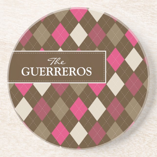Guerreros Rosa/Choklad Achterbahn Underlägg Sandsten (Framsidan)