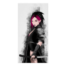 Guerrière samouraï munie de son sabre perfect poster