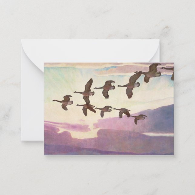 Guese i Vår från Newell Convers Wyeth Anteckningskort (Framsida)