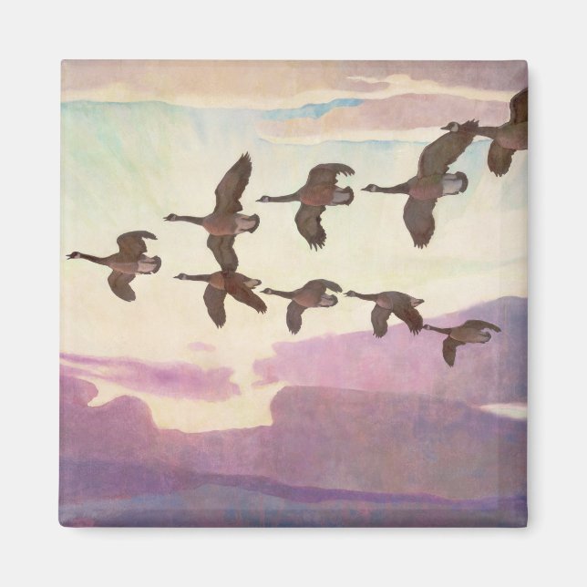 Guese i Vår från Newell Convers Wyeth Magnet (Framsidan)