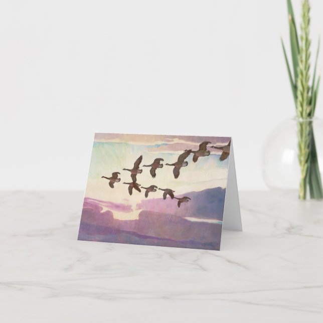 Guese i Vår från Newell Convers Wyeth Tack Kort (Framsida)