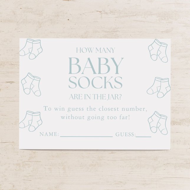 Guess How Many Baby Socks Boy Baby Shower Game Tilläggskort (Skapare uppladdad)