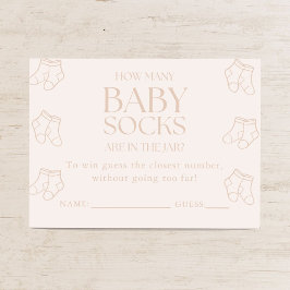 Guess How Many Baby Socks Girl Baby Shower Game Tilläggskort