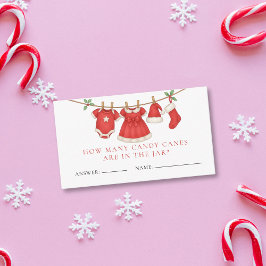 Guess How Many Clothesline Baby Shower Answer Card Tilläggskort