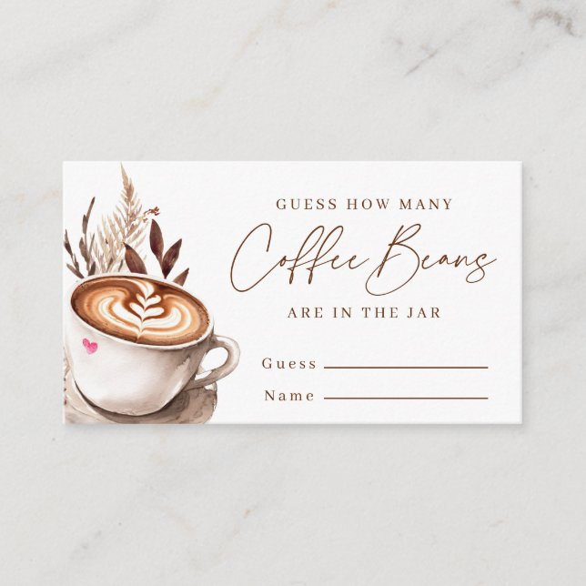 Guess How Many Coffee Beans are in the Jar Game Tilläggskort (Framsida)