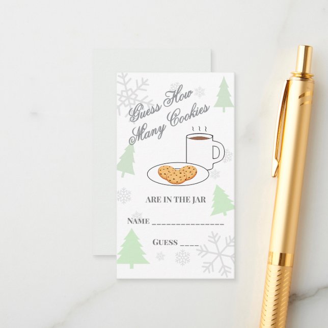 Guess How Many Cookies Baby Shower Tilläggskort (Fram/Back In Situ)