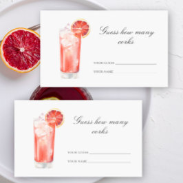 Guess how many corks - Cocktail bridal shower Tilläggskort