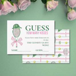 Guess How Many Kisses Tennis Bridal Shower Game  Tilläggskort