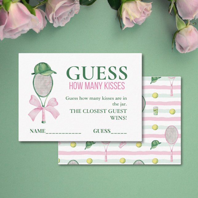Guess How Many Kisses Tennis Bridal Shower Game  Tilläggskort (Skapare uppladdad)