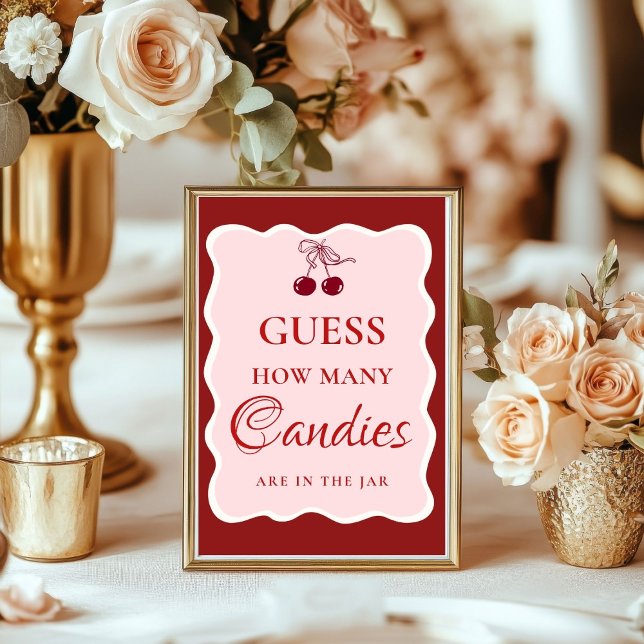Guess how many Kisses valentine Bridal Shower Sign Poster (Skapare uppladdad)