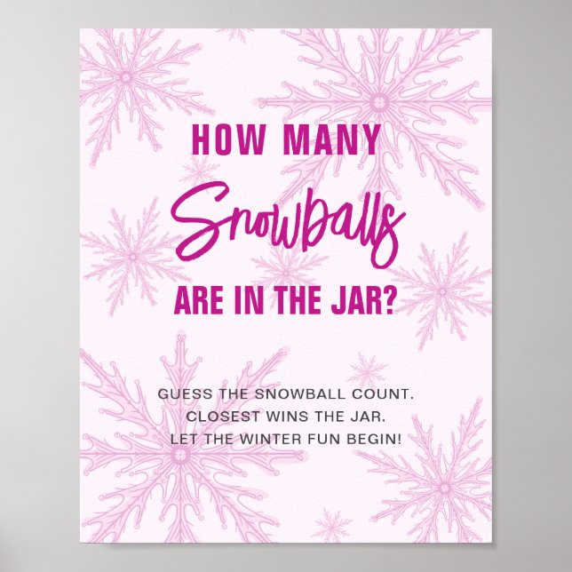 Guess How Many Snowballs Winter Baby Shower Poster (Framsidan)