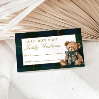 Guess How Many Teddy Grahams Baby Shower Game Tilläggskort