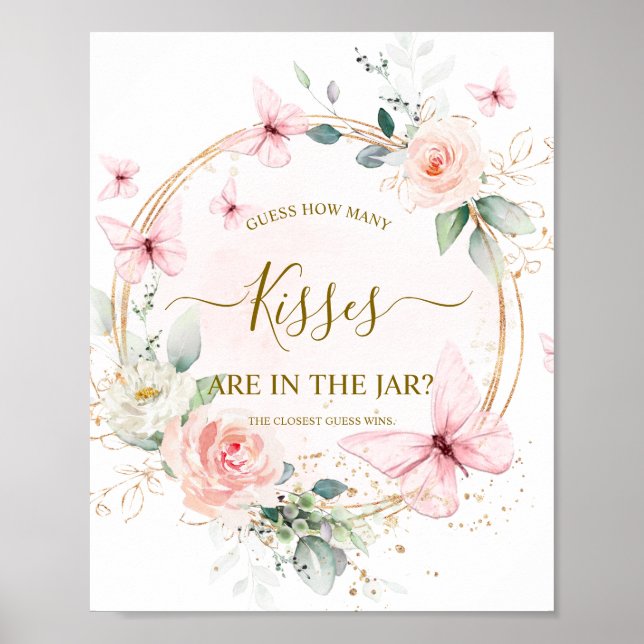 GUESS HUR MÅNGA Kisses-spelsignatur Poster (Framsidan)