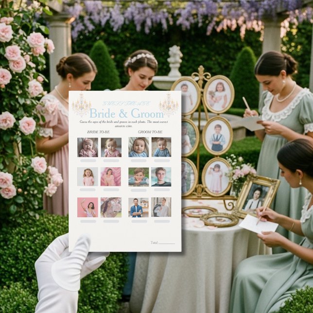 Guess the Age Bridal Shower Fancy game card Inbjudningar (Guess the Age Bridal Shower Fancy game card)