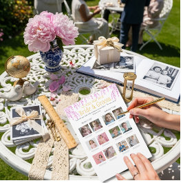 Guess the Age Bridal Shower Pink game Inbjudningar