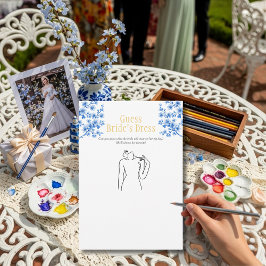 Guess the Dress Bridal Shower Blue game Inbjudningar